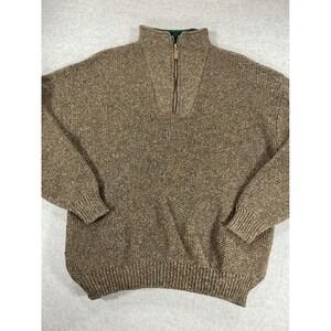 Orvis Mens XL Vintage Donegal Wool Blend Quarter Zip Sweater Made in USA 2927